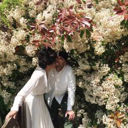 We are having a most wonderful honeymoon… I love this photo our friend @brunosartisans took of my husband and I. This is in Rodelle! It was a stairway covered with an arc of flowers! Seriously, such a beautiful village! (at Rodelle)