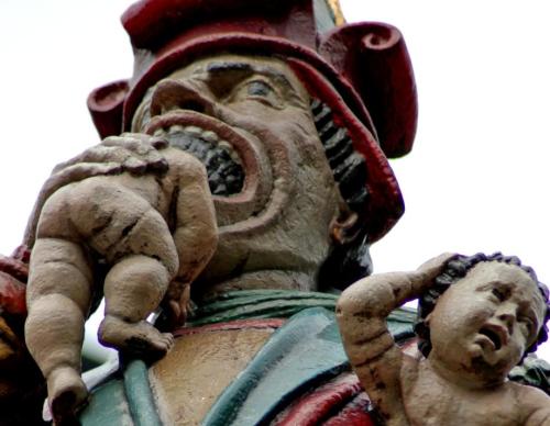 unexplained-events:
“ This statue called The Kindlifresser or “Child Eater” can be found standing in the middle of Bern, Switzerland. It was built in 1546, but no-one is sure as to why. One theory is that it represents Kronos, the Greek Titan who ate...