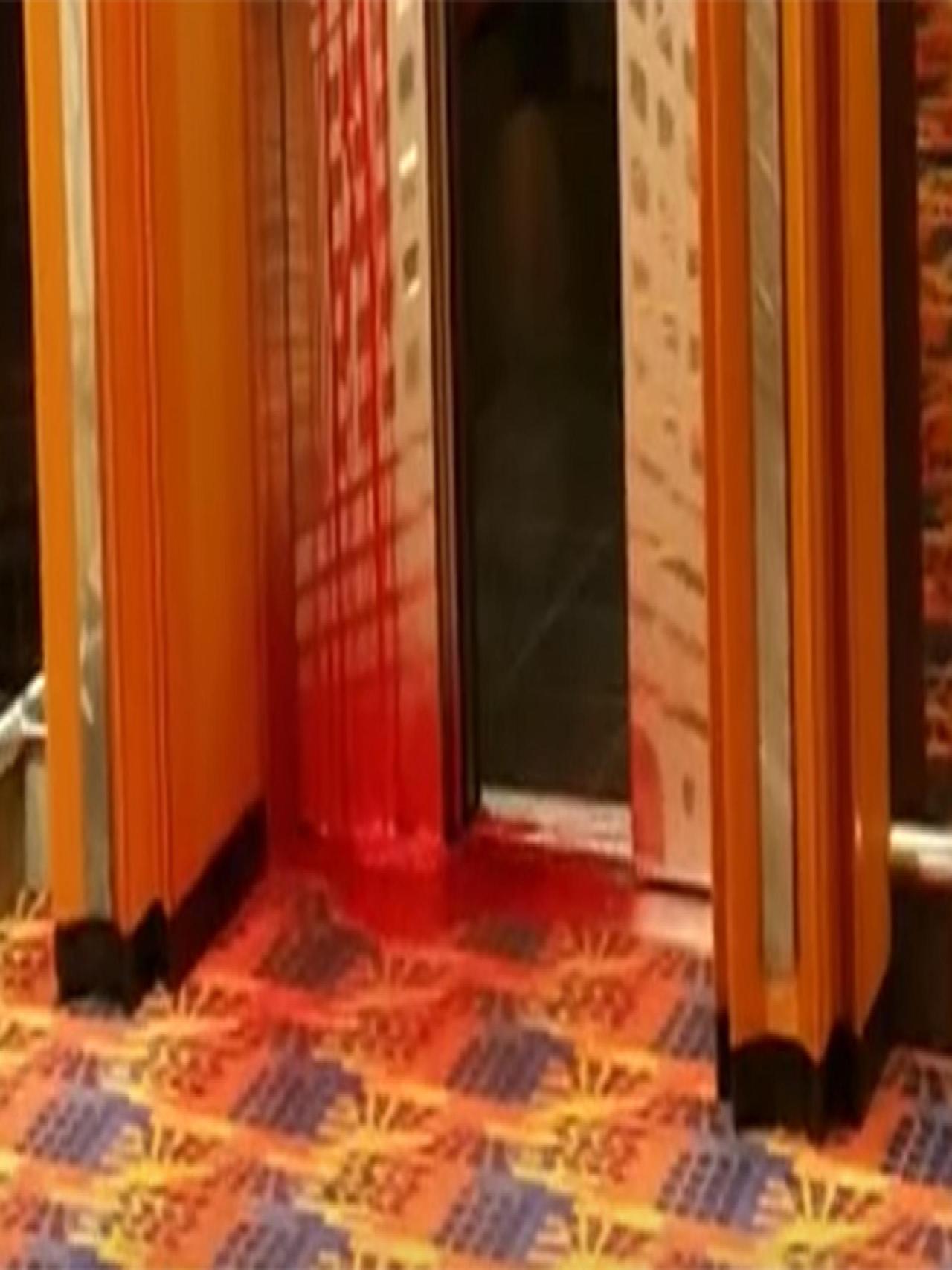 congenitaldisease:
“While this photo may look like a scene from a horror movie, it’s 100% real. Guests aboard the Carnival Ecstasy cruise ship were horrified to discover blood oozing from an elevator on 27 December, 2015. 66-year-old electrician,...