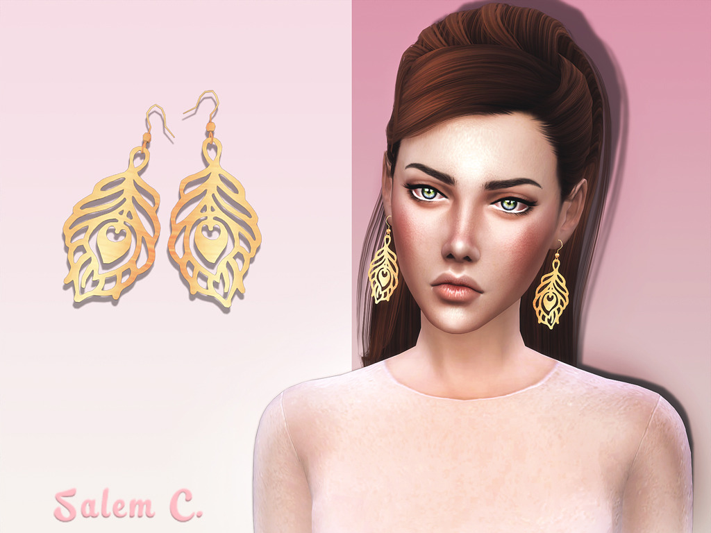 Plume Earrings (TS4)• standalone• 2 colors• mesh by meDOWNLOAD