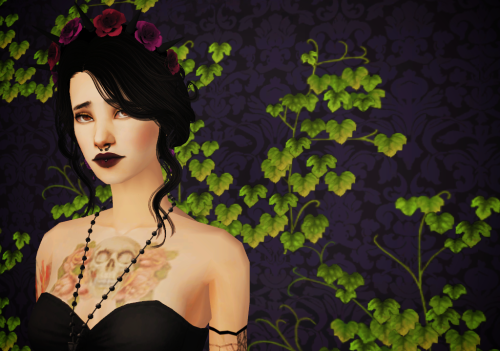 starlla:“ Anon #2 asked for a gothic girl. Her name is Raven and I hope you like her, Nonny!Download | AltNecklace here | Headband here | Earings here”