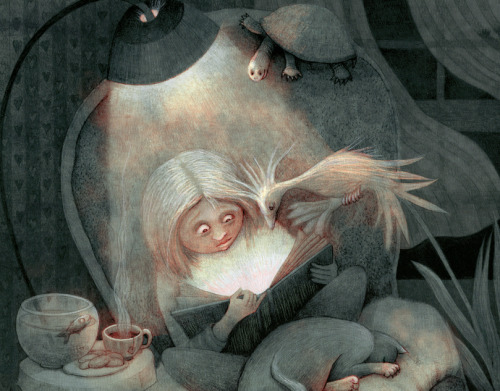 Misterios terroríficos en la lectura. Atrapados y aterrorizados con la narración (ilustración de Gretchen Deahl)