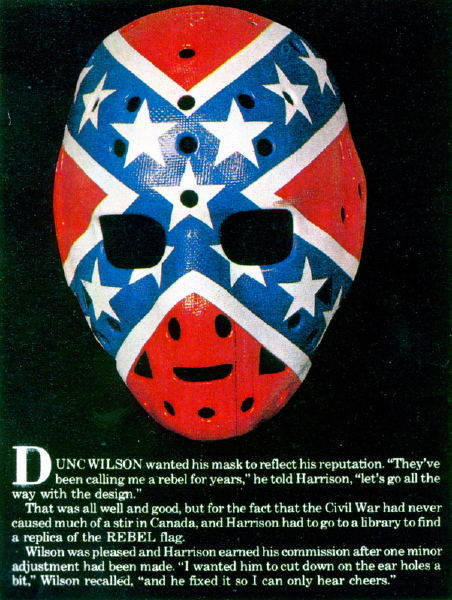 Dunc Wilson’s explanation for his Confederate flag mask. The last line is gold.