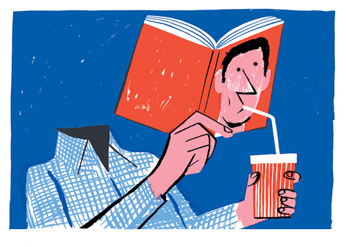 Sediento de lectura o lector sediento? (ilustración de Joao Fazenda)
