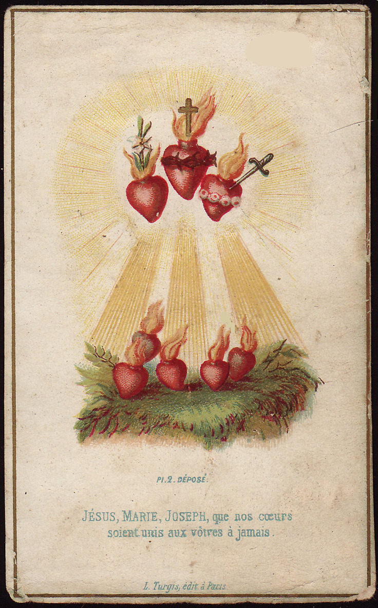 Resultado de imagem para coração de jesus e maria holy card