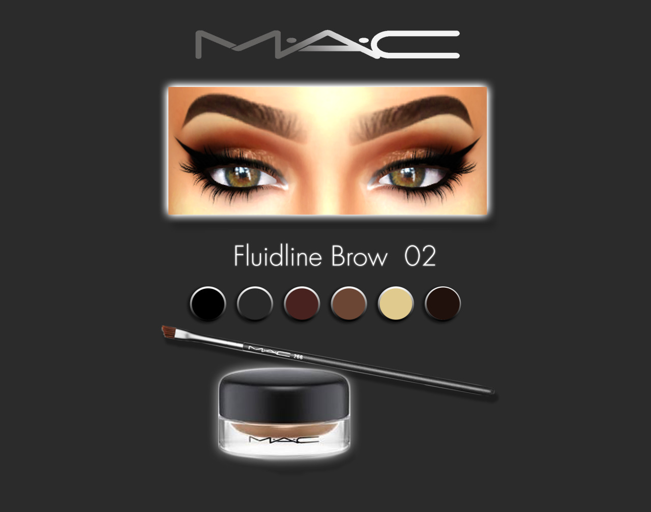 Fluidline Brow 02 by MAC
(This is a thinner version of Fluidline Brow 01 )
** For a perfectly tailored finish, a waterproof tinted gel for a bold and long-lasting appeal. Available in Ash Blonde, True Brunette, Amber, Soft Brown, Dark Chocolate and...