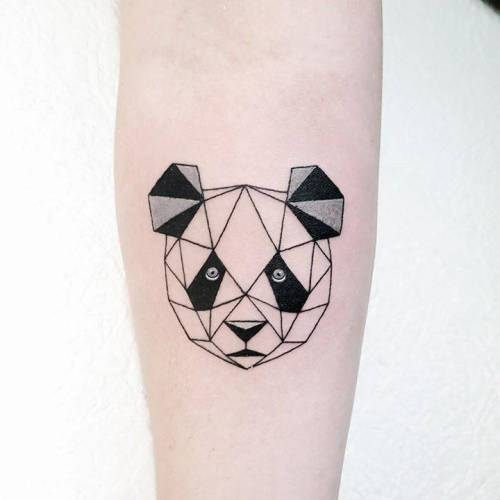 Tattoo Tagged With Geometric Shape Small Bear Grey Black