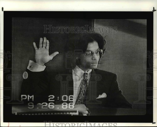 Prince giving a disposition in court 1988 regarding a case involving a photographer. More about it here <a href=