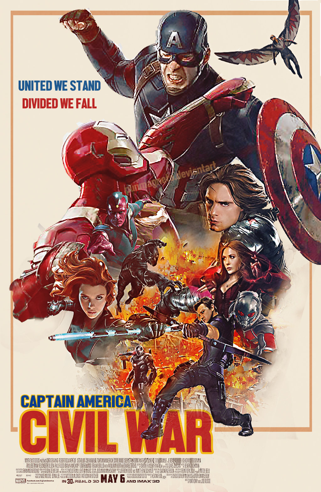 Captain America Civil war Retro Fanmade Poster by Punmagneto