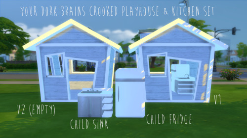 yourdorkbrains:
“ Crooked Play House and Kitchen Set  •  Located in Sculptures
Mesh & Texture Creds to ImpishParody
DOWNLOAD
”