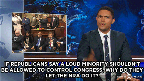Watch Trevor’s reaction to the Democrats’ gun control sit-in.