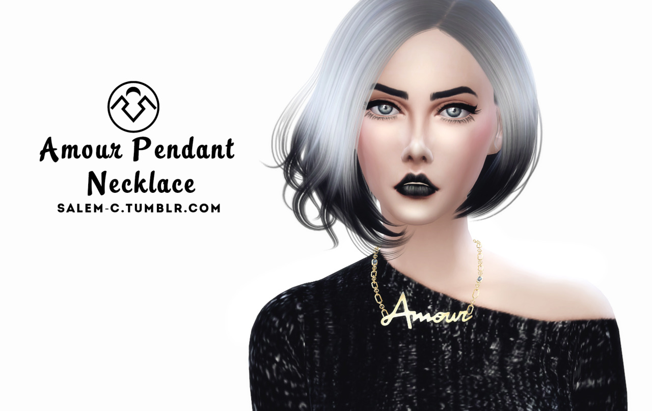 Amour Pendant Necklace (TS4)• standalone• 2 colors• all lod’s• new meshDOWNLOAD (SimFileShare)DOWNLOAD (DropBox)