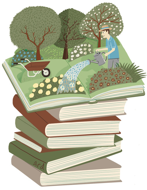 Los libros cobran vida cada vez que se leen (ilustración de Andy Robert Davies)