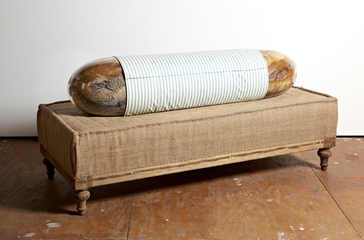 Adeline de Monseignat The Body (aka The Eclair), 2013 Vintage fur, hand-blown glass, pillow filler, sika block, fabric and buttons 69 ¾ x 15 x 17 3/8 in 177.2 x 38.1 x 44.1 cm   Adeline de Monseignat (b. 1987, Monaco)
Adeline de Monseignat lives and...