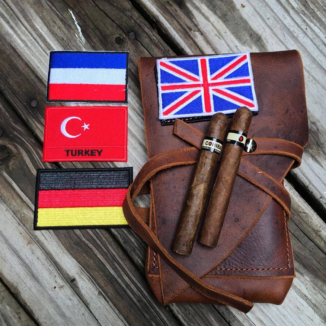 Legendary Saxon #OriginalDesign cigar carrier. Cut from a thick, premium leather hide. I can sew your country’s flag to show national pride. DM me to see if I have yours. #ruggedluxury #Netherlands #turkey🇹🇷 #deutchland #unitedkingdom Hey so sorry...