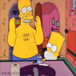 Image result for homer simpson shaves and it comes back gif