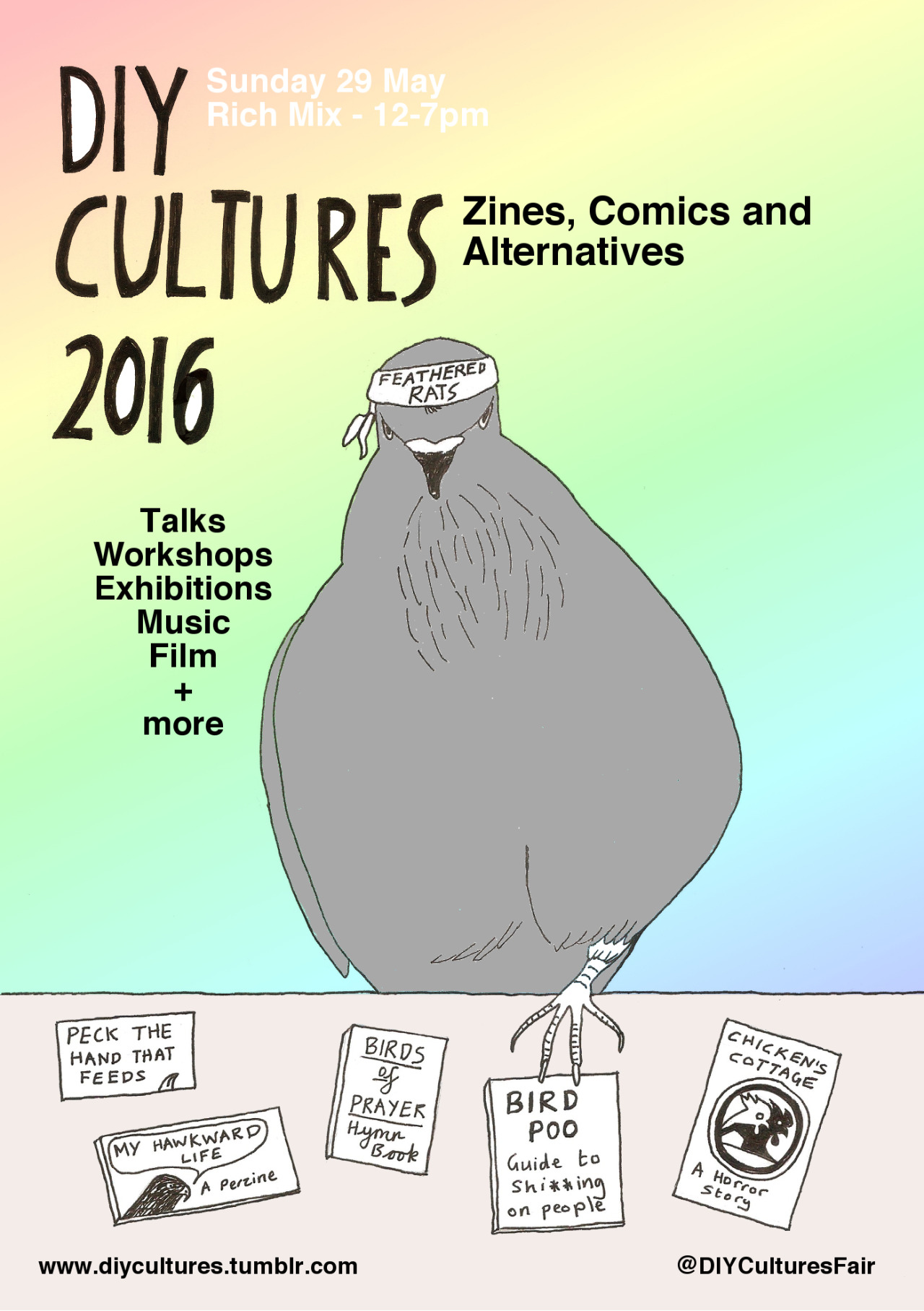 We’re extremely excited to announce that DIY Cultures will returning to Rich Mix for a 4th year on 29th May! Apply for table space!! https://www.facebook.com/events/1122363277796492/ Call for Zines, Artists books, Illustrations, Comics, Distros, Film...