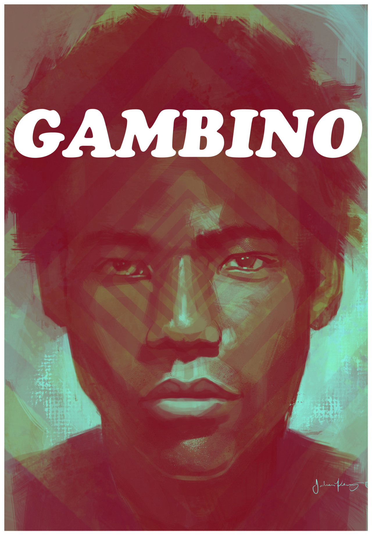 A poster i made from a digital painting of Donald Glover (Childish Gambino).