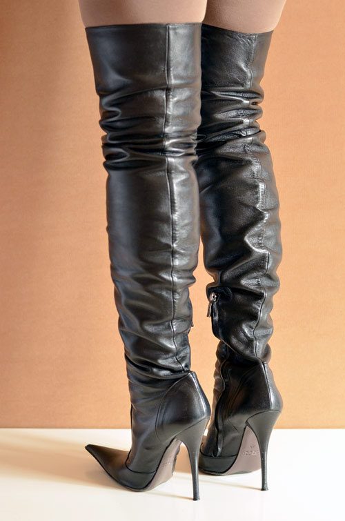 Icone thigh high overknee high heels boots made in Italy 40 | eBay