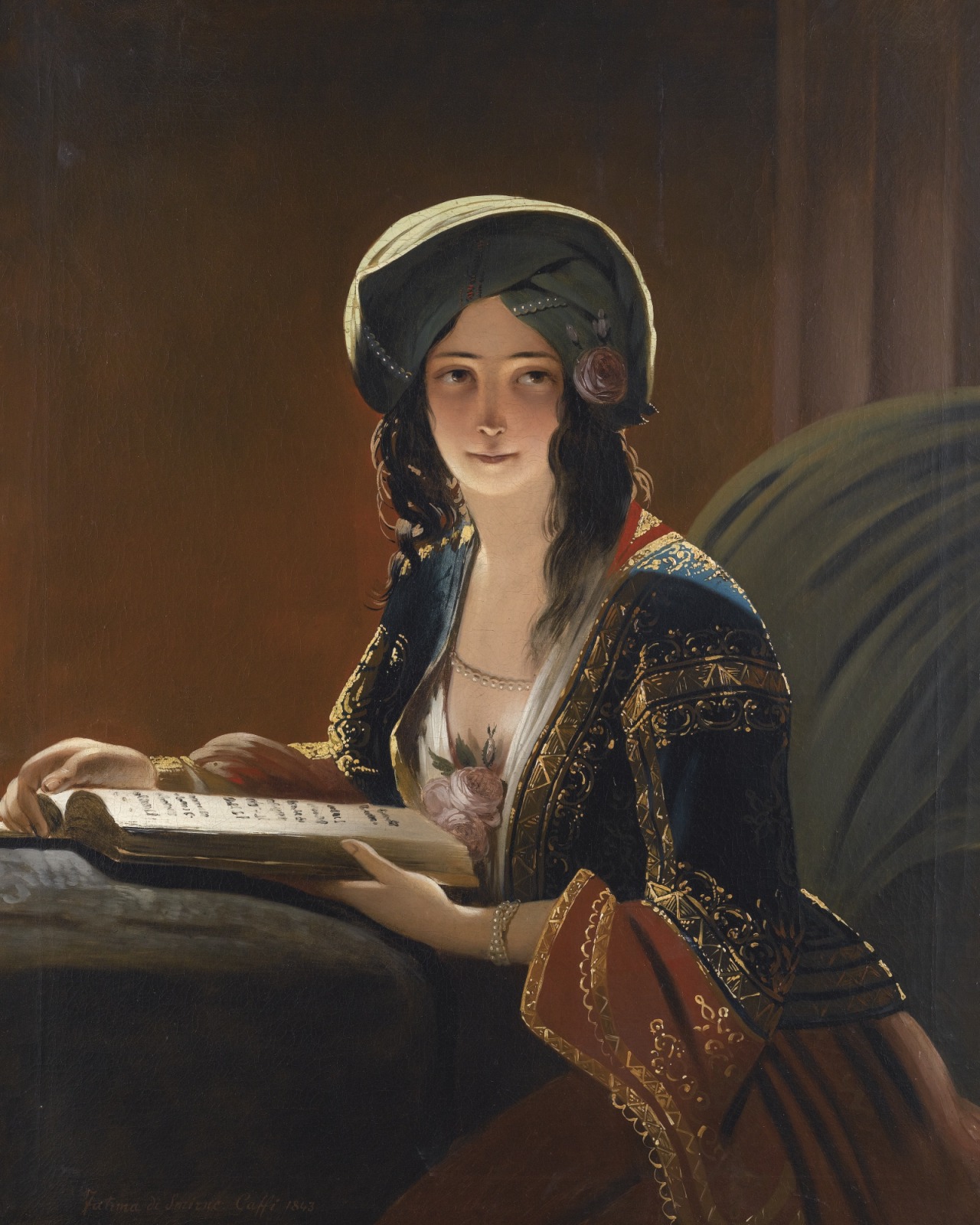 Fatima di Smirne (1843). Ippolito Caffi (Italian, 1809-1866). Oil on canvas.
This work comes very close to a painting of 1839 by the Austrian Biedermeier painter Friedrich von Amerling. It is possible that Caffi was copying Amerling directly or that...