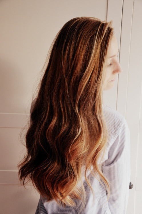 long wavy hair on Tumblr Tumblr Brown Hair With Blonde