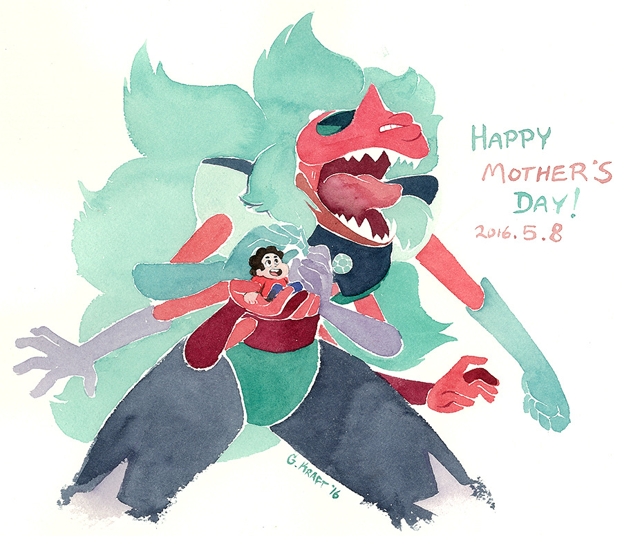 Happy Mother’s Day ft. everyone’s favorite giant fusion mom and small son.

 also here’s the original pencil sketch: