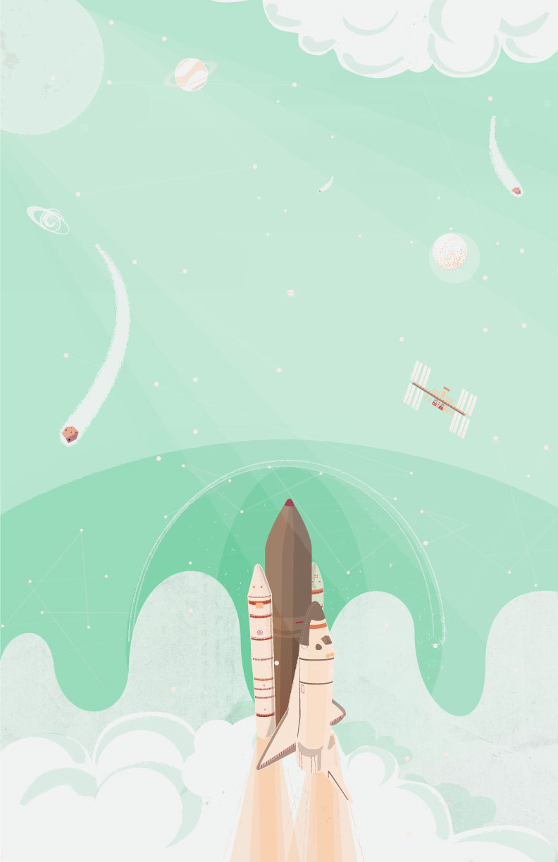 Space Shuttle Illustration. Lynette Sage www.lynettesage.com
