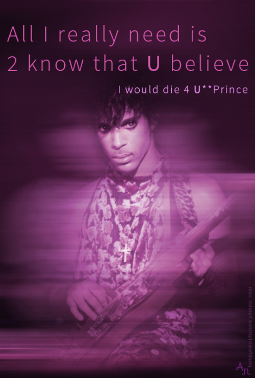 Prince lyrics I Would Die 4 U Cover Artwork by AN