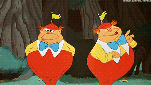 Image result for TWEEDLE DEE AND DUM GIFS