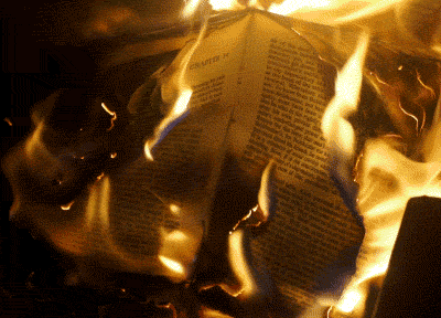Image result for burning books gif
